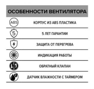 Вентилятор накладной ERA ERA 4C HT D100 с обратным клапаном, датчиком влажности с таймером